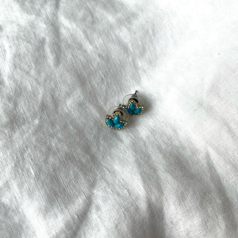 Turquoise Lotus Studs